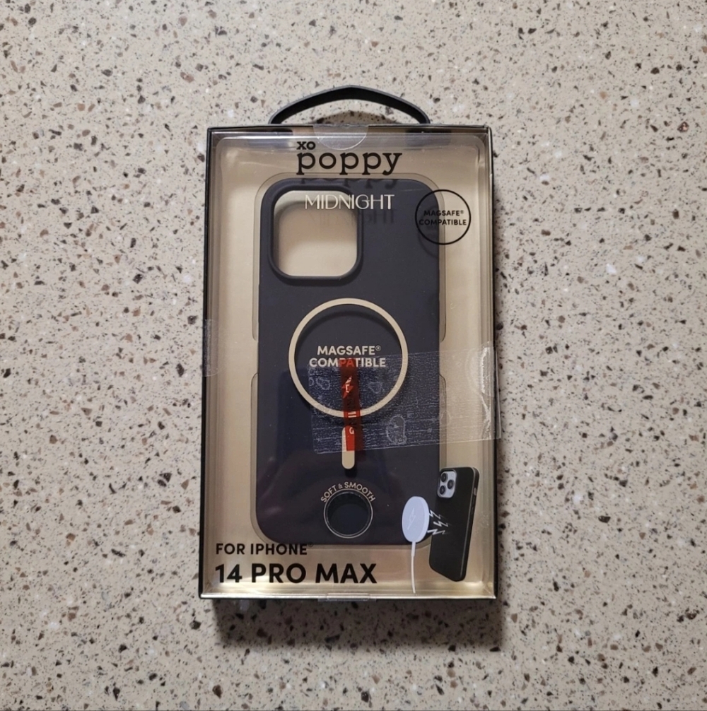 XO Poppy iPhone 14 Pro Max Midnight Black Magsafe Compatible Cellphone Case NEW